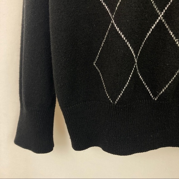 RETRO Diamond Pattern V-Neck Sweater XL - Picture 9 of 10